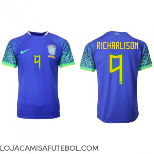 Camisa de Futebol Brasil Richarlison #9 Equipamento Secundário Mundo 2022 Manga Curta